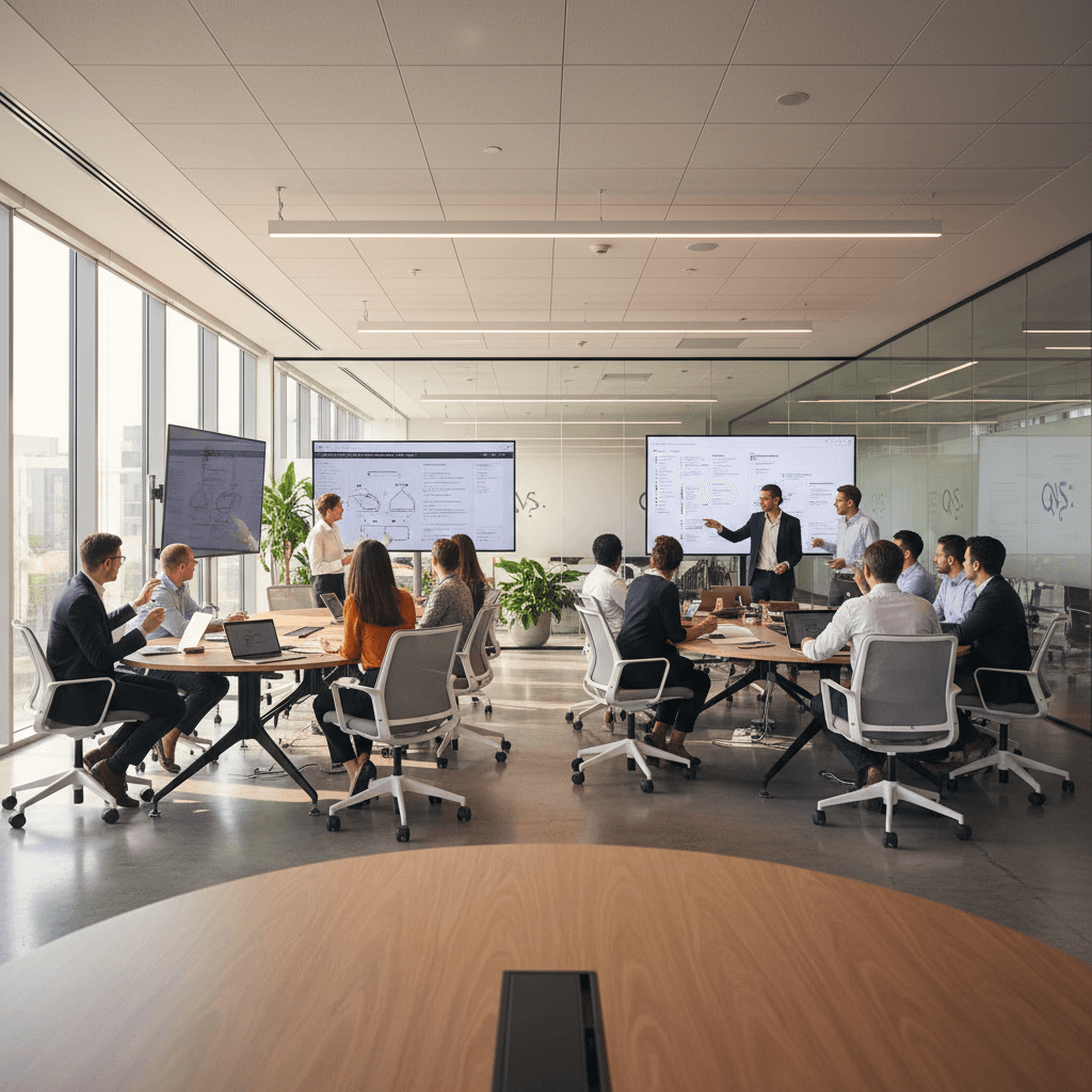 Quantum Vertex Solutions team meeting and collaboration session in Bangalore office